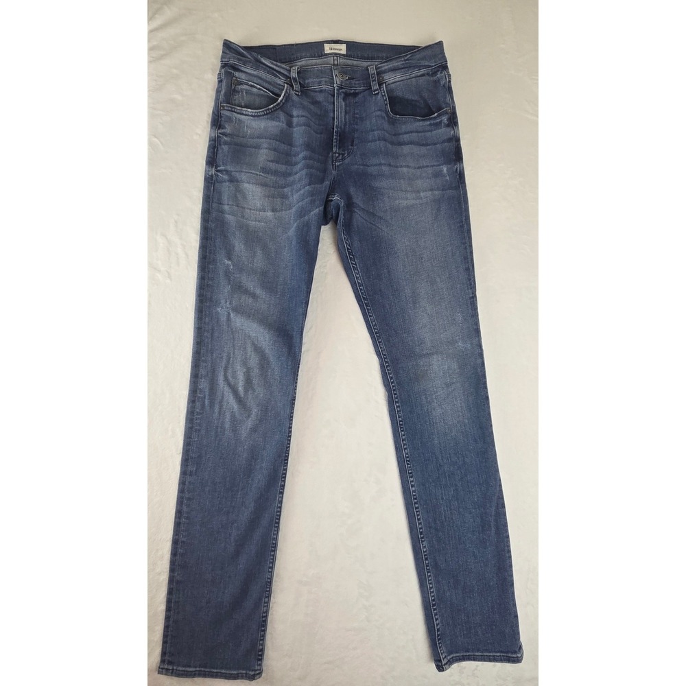 Hudson Blake Slim Straight Mens 32 Blue Jeans NM275ZZKT BNGB Stretch Distressed
